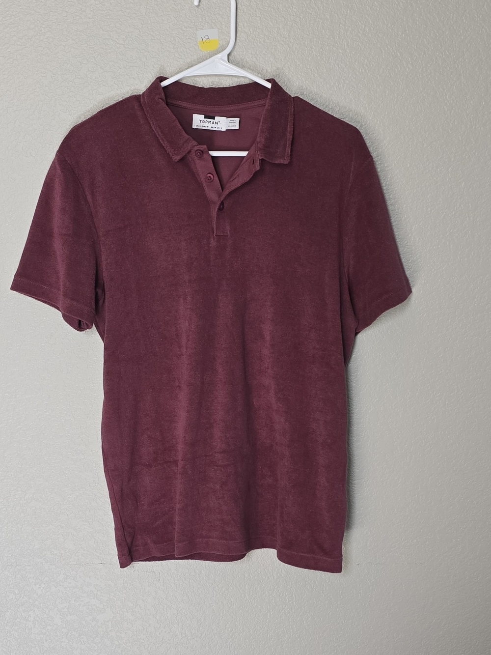 Topman Men's Maroon Short-Sleeve Polo